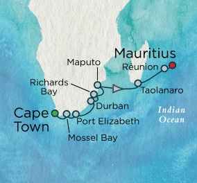 Crystal Symphony January 7-22 2018 Cape Town, South Africa to Port Louis, Mauritius