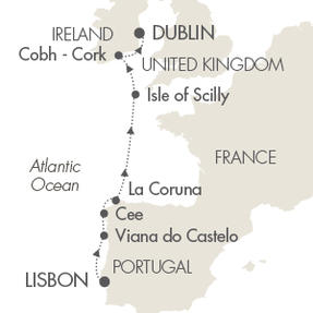 Cruises Le Boreal May 9-16 2016 Lisbon, Portugal to Dublin, Ireland