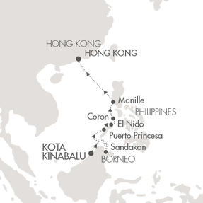 Cruises Le Soleal March 15-25 2016 Kota Kinabalu, Malaysia to Hong Kong, Hong Kong
