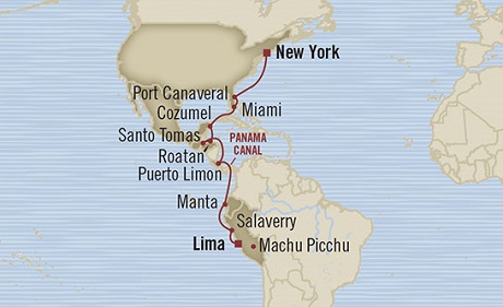 Oceania Marina April 28 May 14 2016 Callao, Peru to New York, NY, United States