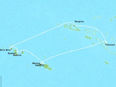 Cruises Oceania Riviera Map Detail Papeete, French Polynesia to Papeete, French Polynesia February 3-13 2018 - 10 Days
