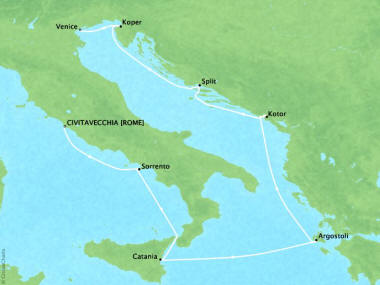 Cruises Oceania Riviera Map Detail June 26 July 4 2018 -  Days