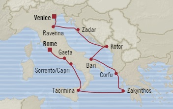 Oceania Sirena May 11-22 2016 Venice, Italy to Civitavecchia, Italy