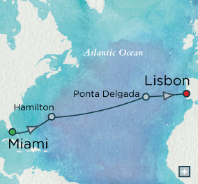 Crystal Cruises Serenity 2015 Classic Atlantic Crossing Map