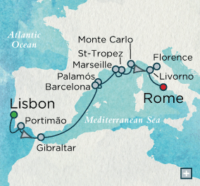 Crystal Cruises Serenity 2015 Artists &amp; Explorers Map