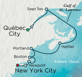 New England Interlude Map Crystal Cruises Serenity 2016 World Cruise