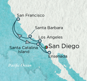 California Cachet Map Crystal Cruises Symphony 2016