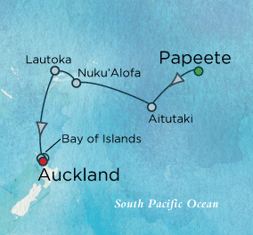 Isles of the South Pacific Map Crystal Cruises Symphony 2016