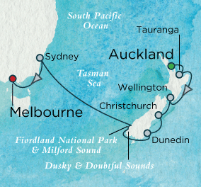Holidays Down Under Map Crystal Cruises Symphony 2016