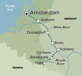 ROUND-TRIP AMSTERDAM LUXURIOUS RIVER CRUISE TRAVELING TO TRIER AND BONN