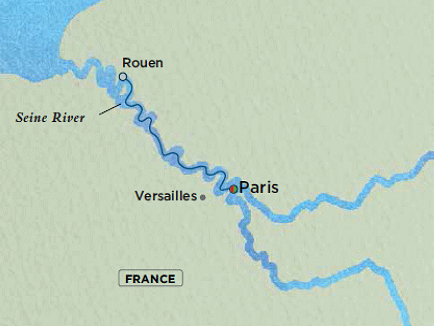 Crystal River Debussy Cruise Map Detail Paris, France to Paris, France February 25 March 2 2018 - 5 Days