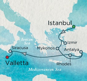 Crystal Cruises Serenity 2017 August 1-13 Istanbul, Turkey to Valletta, Malta
