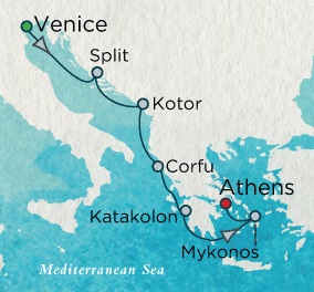 Crystal Cruises Serenity 2017 August 20-27 Venice, Italy to Athens (Piraeus), Greece
