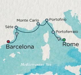 Crystal Cruises Serenity 2017 July 9-16 Rome (Civitavecchia), Italy to Barcelona, Spain