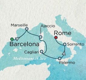 Crystal Cruises Serenity 2017 September 24 October 1 Barcelona, Spain to Rome (Civitavecchia), Italy