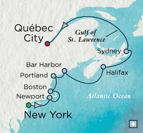 New York (Manhattan), NY to Quebec City, QC, Canada - 10 Days Crystal Cruises Serenity 2014