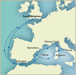 Informations Map - Southampton to Southampton