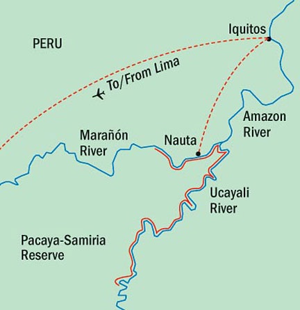 Around the World Private Jet Lindblad Expeditions Cruises Delfin 2 Map Detail Lima, Peru to Lima, Peru April 9-18 2016 - 10 Days