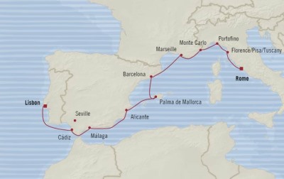 Oceania Marina May 1-11 2017 Cruises Lisbon, Portugal to Civitavecchia, Italy
