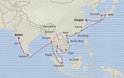 Oceania Nautica March 7 April 14 2017 Cruises Shanghai, China to Mumbai, India