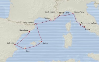 Oceania Sirena July 7-17 2017 Cruises Civitavecchia, Italy to Barcelona, Spain