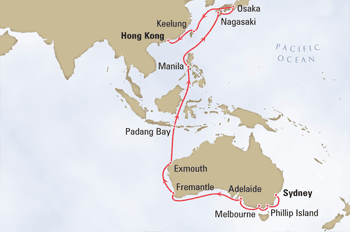 Luxury World Cruises Cunard Sydney to Hong Kong