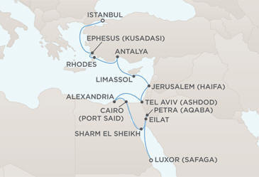 Map - Regent Seven Seas Croisieres Mariner 2012