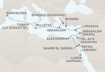 Map - Regent Seven Seas Croisieres Mariner 2012