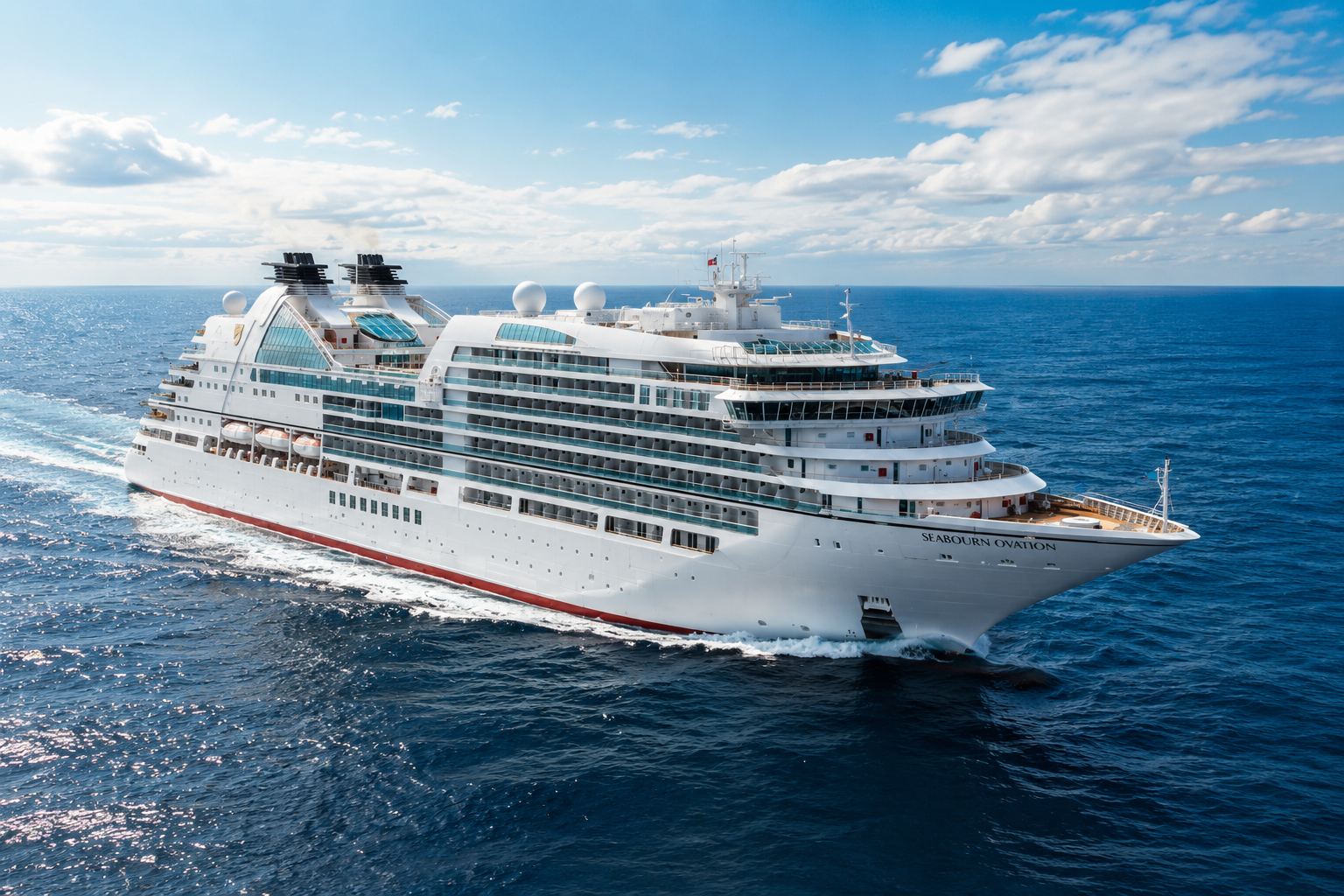 Seabourn ship on an extended luxury world voyage