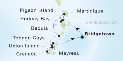 Seadream Yacht Club 1, April 8-15 2017 Bridgetown, Barbados to Bridgetown, Barbados