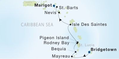 Seadream Yacht Club 1, March 18-25 2017 Bridgetown, Barbados to Marigot, Saint Martin