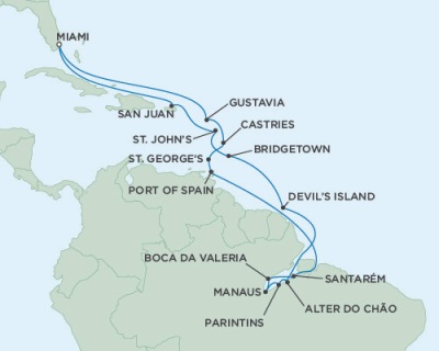 Seven Seas Mariner November 26 December 21 2016 Miami, FL to Miami, FL