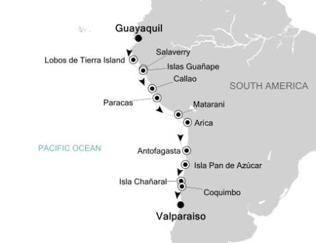 Silversea Silver Explorer October 25 November 8 2017 Guayaquil, Ecuador to Valparaso, Chile