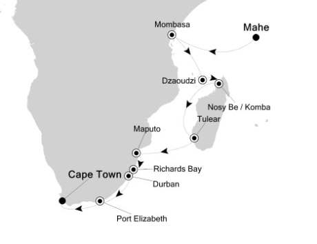 Silversea Silver Spirit December 18 2017 January 5 2018 Mah, Seychelles to Cape Town, South Africa