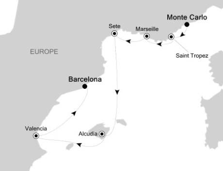 Silversea Silver Spirit October 16-23 2017 Monte Carlo, Monaco to Barcelona, Spain