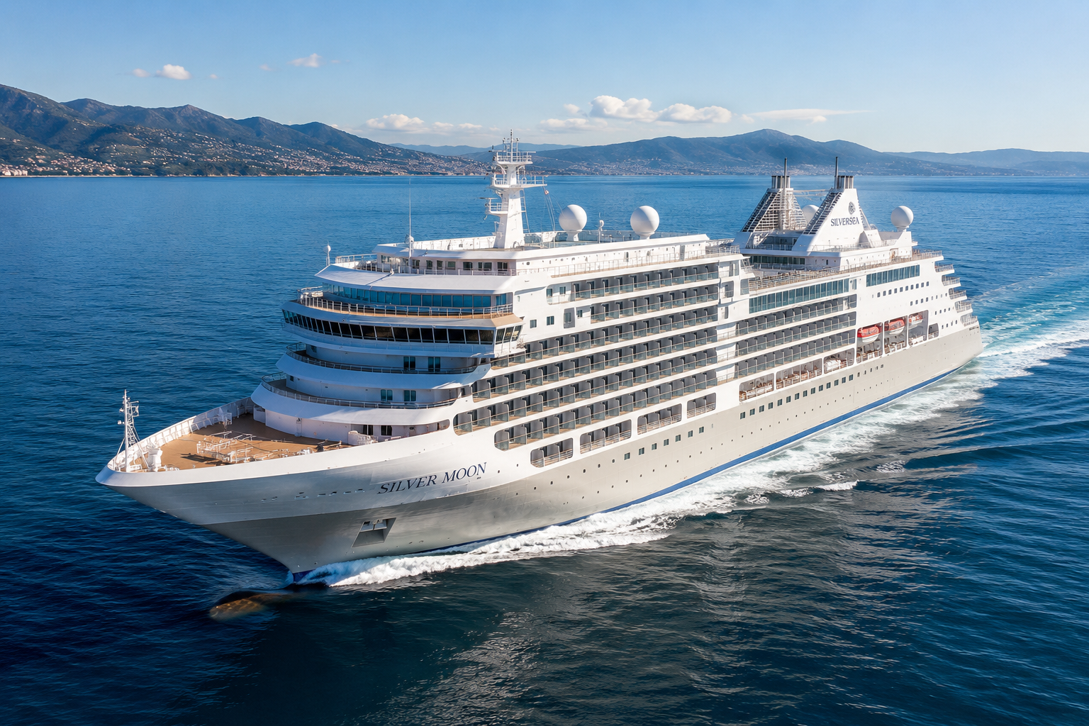 Silversea ship on a luxury world cruise itinerary