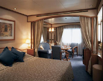 Luxury World Cruises Silversea A Silver Cloud or Silver Wind Vista Suite