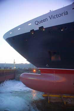 Cruises Around The World Cunard Cruise Queen Mary 2 qm 2 Queen Victoria Float Out Ceremony