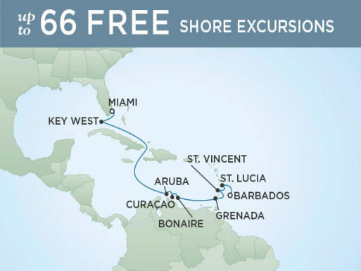 Itinerary Map RSSC Regent Seven Seas Navigator 2023 cruise