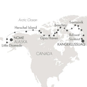 Cruises Around The World L Austral August 16 September 7 2025 Kangerlussuaq, Greenland to Nome, AK, United States