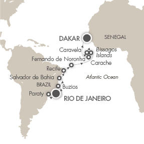 Cruises Around The World L Austral March 7-24 2025 Rio De Janeiro, Brazil to Dakar, Senegal