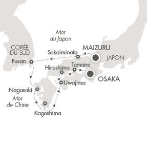 Cruises Around The World L'Austral April 25 May 3 2026 Maizuru, Japan to Osaka, Japan