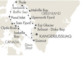 Cruises Around The World Le Boreal August 26 September 8 2025 Kangerlussuaq, Greenland to Kangerlussuaq, Greenland