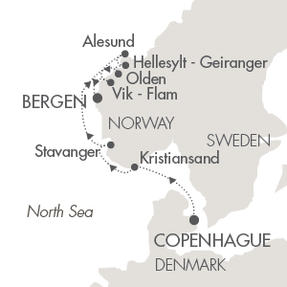 Cruises Around The World Le Boreal July 1-8 2025 Copenhagen, Denmark to Bergen, Norway