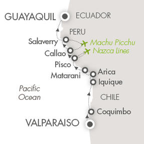 Cruises Around The World Le Boreal March 18-30 2026 Valparaso, Chile to Guayaquil, Ecuador