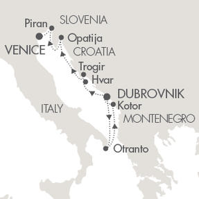 Cruises Around The World Le Lyrial April 29 May 6 2025 Civitavecchia, Italy to Dubrovnik, Croatia