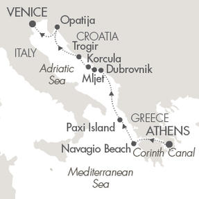 Cruises Around The World Le Lyrial August 16-23 2025 Piraeus, Greece to Venice, Italy