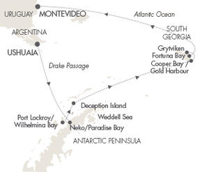 Cruises Le Lyrial February 23 March 9 2016 Ushuaia, Argentina to Montevideo, Uruguay