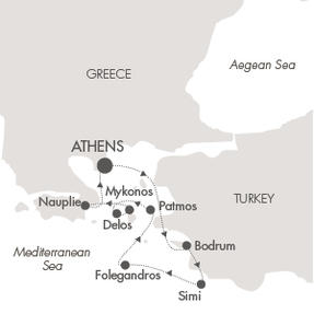 Cruises Around The World Le Lyrial July 19-25 2025 Piraeus, Greece to Nauplion, Greece