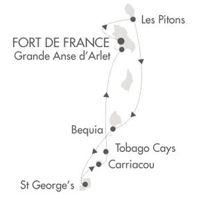 Cruises Around The World Le Ponant January 2-9 2025 Fort-de-France, Martinique to Fort-de-France, Martinique